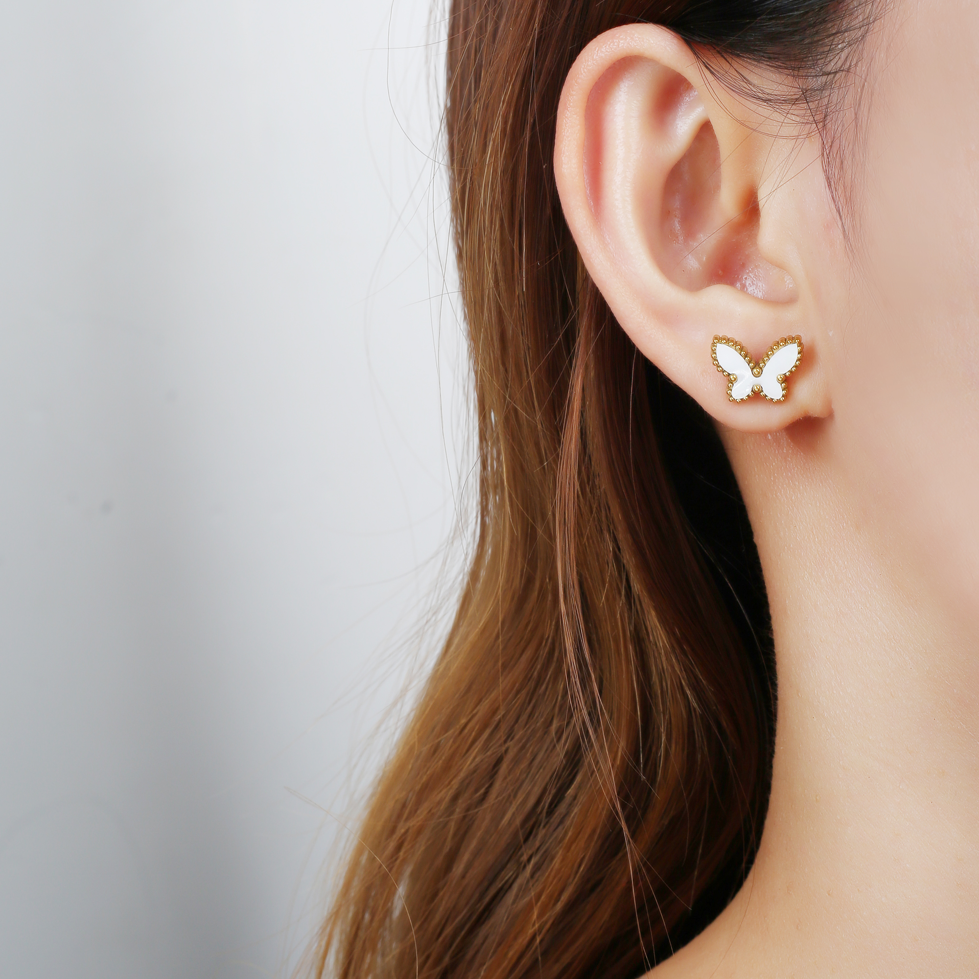 Boucles d'oreilles papillon en acier inoxydable pour femme, boucles d'oreilles simples, mignon, insecte, fête, bijoux de luxe, nouvelle mode, 03/Wear Everver AI0001 – Image 2