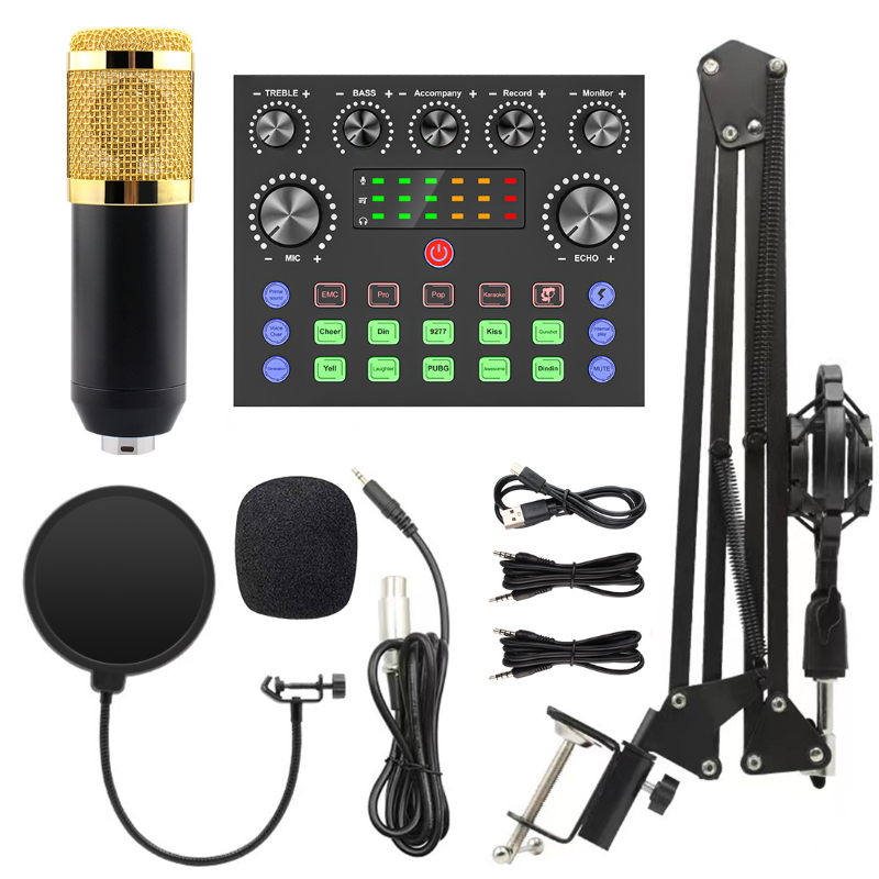 Carte son de microphone V8S, kits de microphone BM800, centre sonore, audio en direct, amplificateur de console Assad, diffusion en direct, statique AI0001 – Image 6