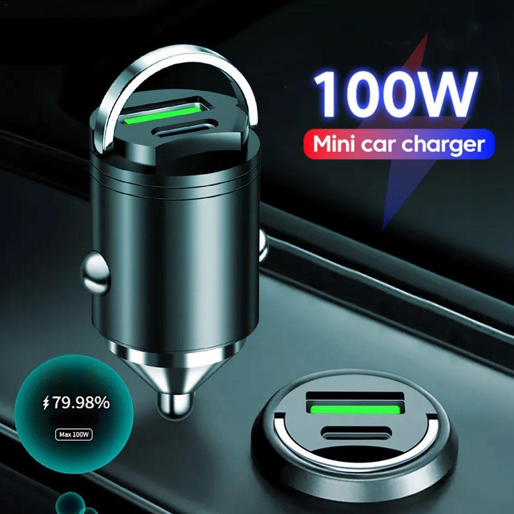 Chargeur de voiture super rapide, chargement de voiture PD, siège GNE, interrupteur allume-cigare Laguna, métal, nervure invisible, 100W AI0001 – Image 7