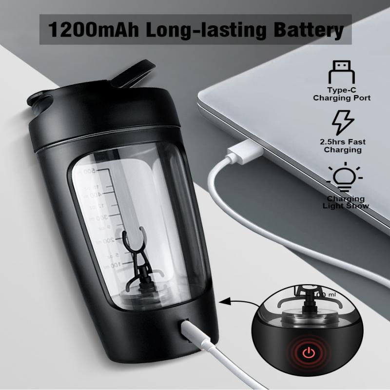 Bouteille Shaker Electrique USB Portable, Mélangeur Rechargeable, Tasse Polyvalente Assad, Standard pour Fitness Workout, 650Ml, 1200mAh, 10000 AI0001 – Image 2