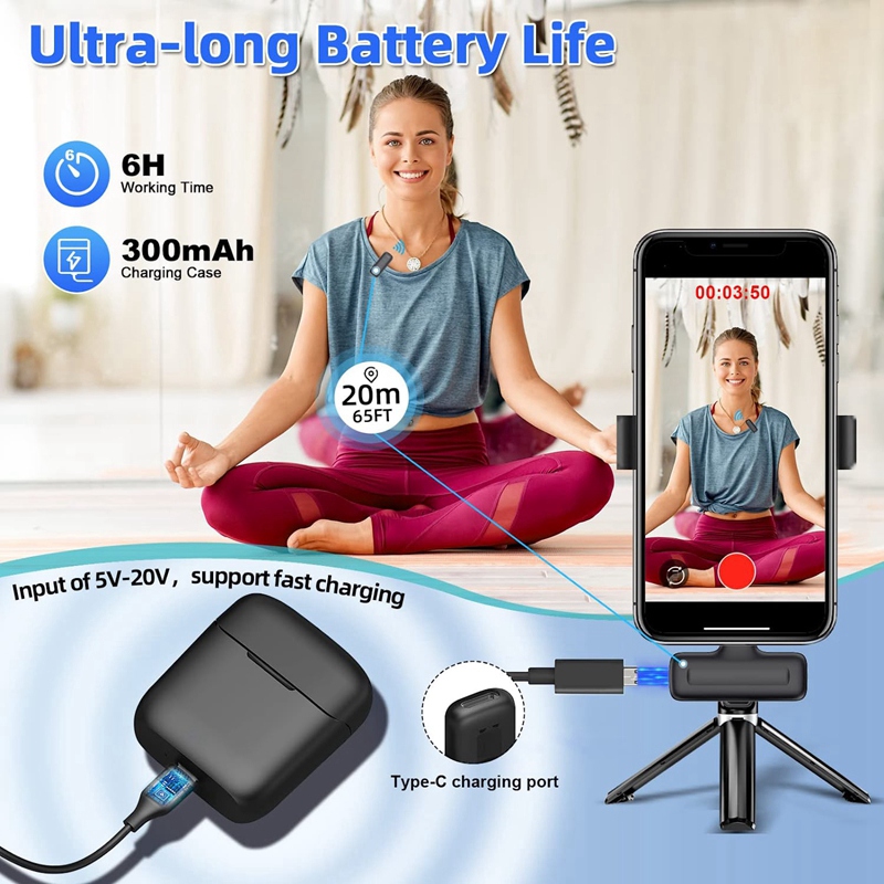 Microphone Lavalier sans fil pour Android de type C, condensateur omnidirectionnel, micro statique pour téléchargements, vidéo, podcast, Vlog AI0001 – Image 5