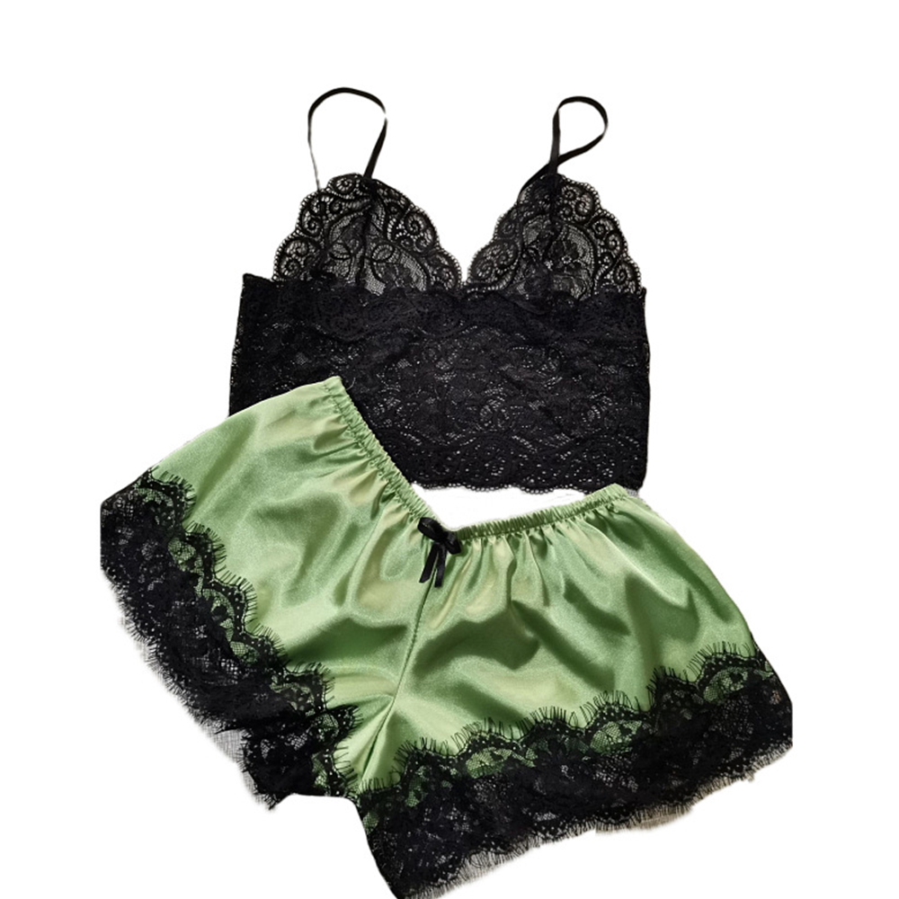 Vêtements de nuit sexy en dentelle pour femmes, nuisette à col en V, ensemble de pyjamas, lingerie, short en Y AI0001 – Image 3