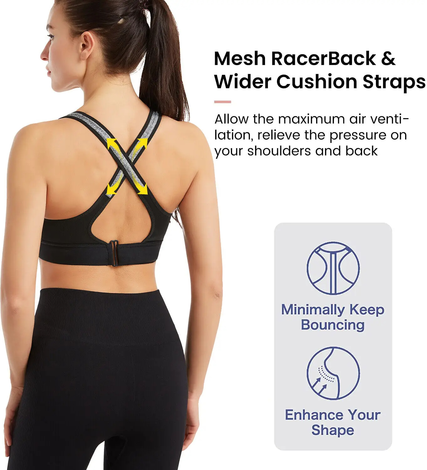 Soutien-gorge de sport sans couture avec fermeture éclair avant pour femme, sous-vêtements respirants, brassière antichoc sans armatures, course à pied et fitness AI0001 – Image 5
