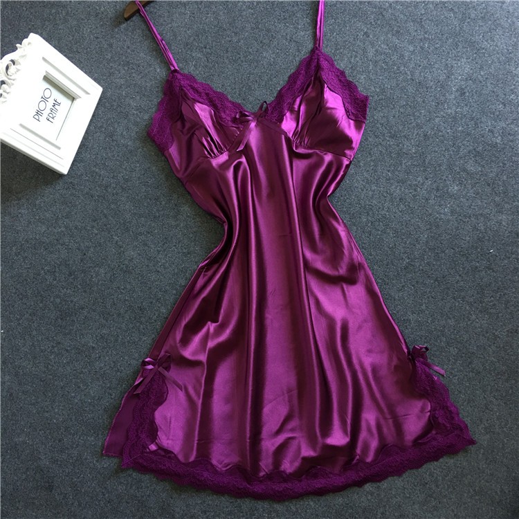 Chemise de nuit en dentelle patchwork avec nœud, chemise de nuit en tulle creux, chemise de nuit licou, pyjama confortable, document solide, mode sexy AI0001 – Image 7