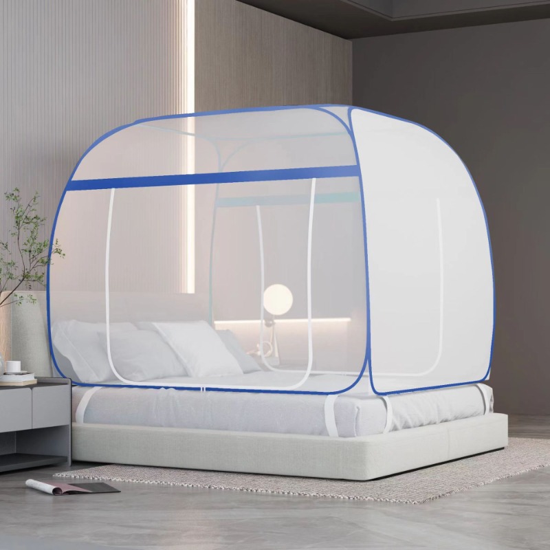 Moustiquaire carrée d'été YSigned, maille cryptée, tente de lit respirante anti-buée, grand espace, fond complet, lit pliable, modifications canales AI0001 – Image 6