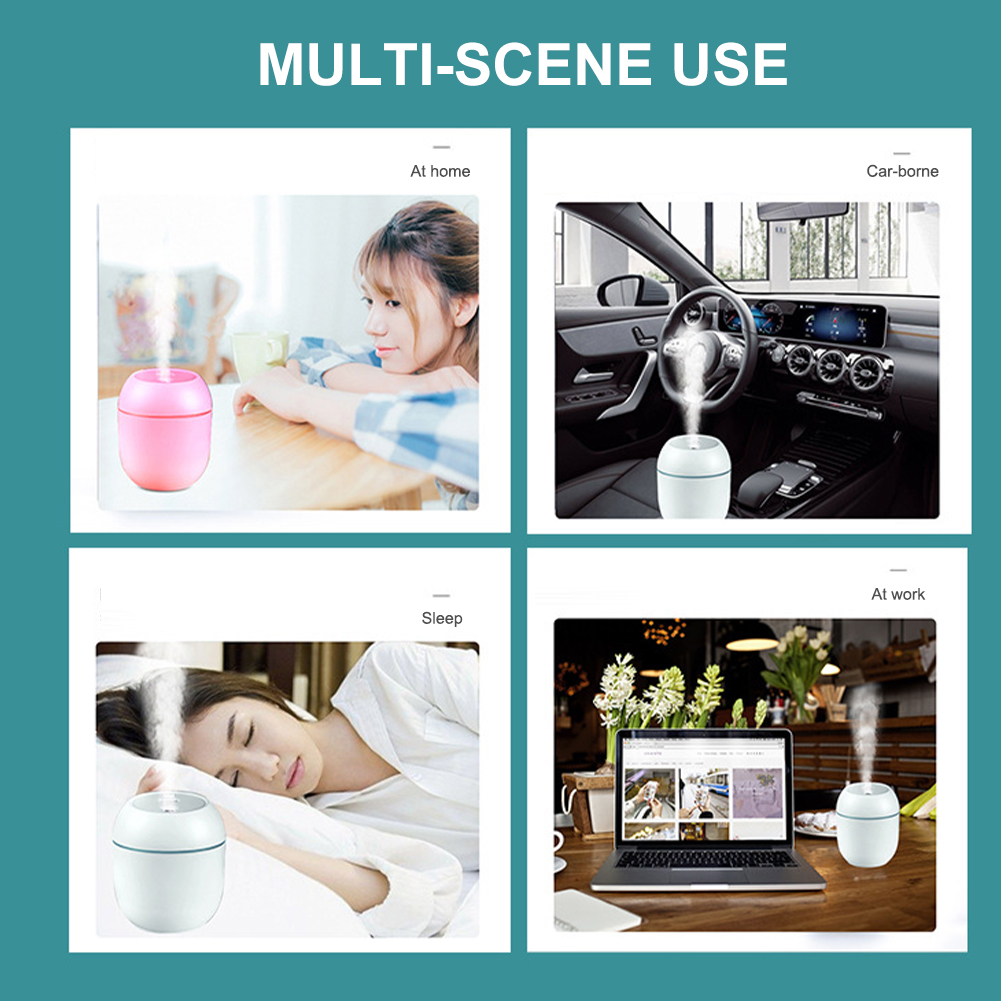 Mini humidificateur d'air de voiture USB, diffuseur d'huiles essentielles d'arôme pour la maison, brumisateur à ultrasons de voiture avec humidificateur de nuit LED, 250ml AI0001 – Image 4