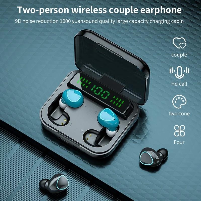 M22 deux prêts hypothécaires sans fil Couple écouteur IPX-7 étanche casque 2023 mAh bac de charge 2 ensemble écouteurs 2000 nouvel article AI0001