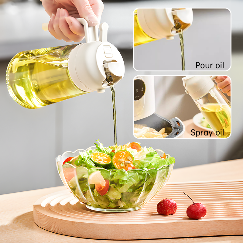 Bouteille de pulvérisation d'huile d'olive en plastique, 2 en 1, distributeur d'huile d'olive, friteuse à air pour barbecue, cuisson, pique-nique, outil de cuisine, beaucoup, 500ml AI0001 – Image 6