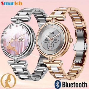 Montre intelligente d'appel Bluetooth pour femme, 8763MooE, montre intelligente à la mode, cadran bricolage, sport, fitness, fréquence cardiaque, bracelet étanche, cadeau, 1.09 AI0001