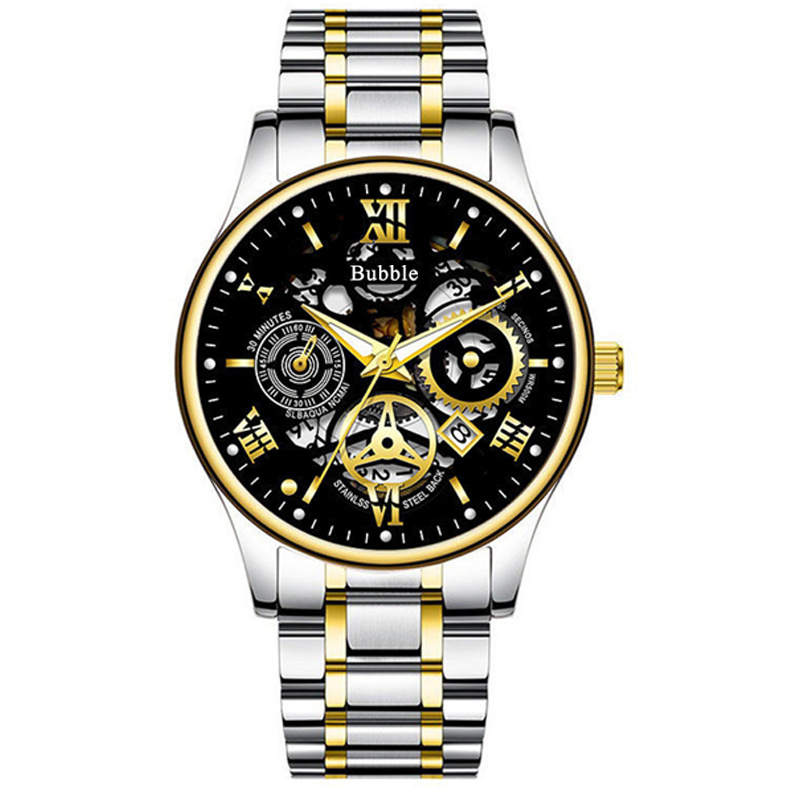 UTHAI-Montre-bracelet à quartz pour homme, léger, haut de gamme, luxe, polyvalent, étanche, creux romain, horloge masculine AI0001 – Image 2