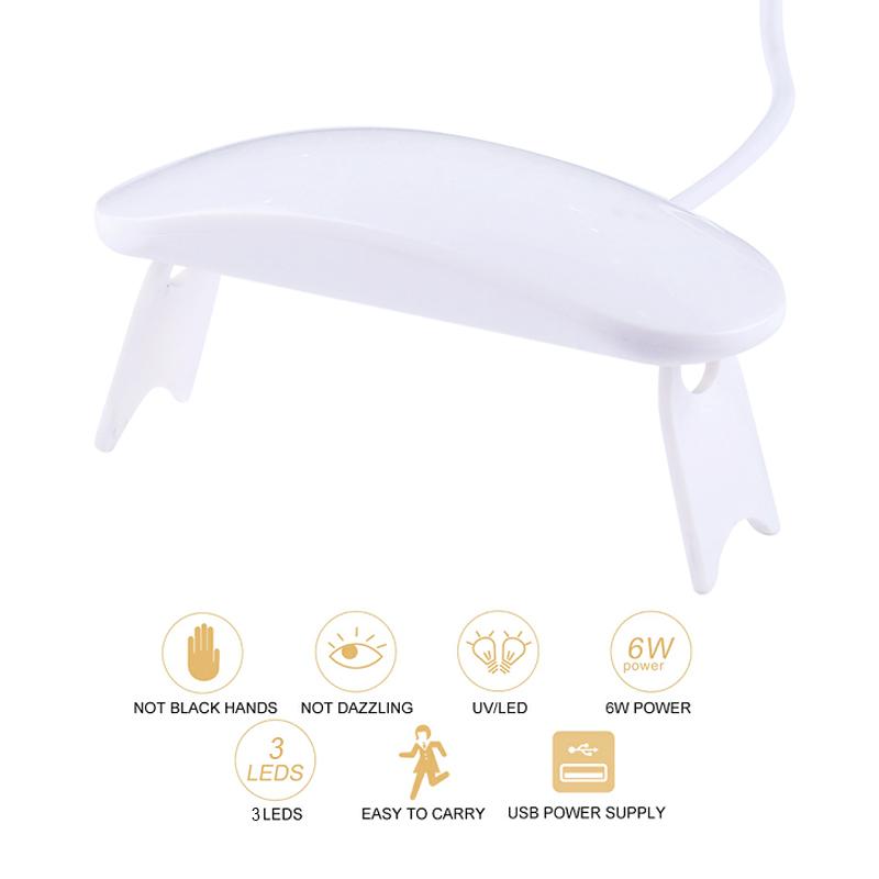 Lampe sèche-ongles LED UV portable, lampe pour durcir tous les vernis gel, aste par USB, machine de manucure à séchage rapide, outils d'art des ongles AI0001 – Image 2