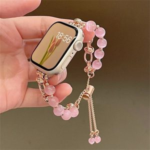 Bracelet en métal œil de chat pour Apple Watch, bracelet de luxe pour femme, bracelet iWatch, Ultra, 49mm, 8mm, 7mm, 41mm, 45mm, 6mm, 5mm, 4se, 44mm, 42mm, 38mm, 40mm AI0001