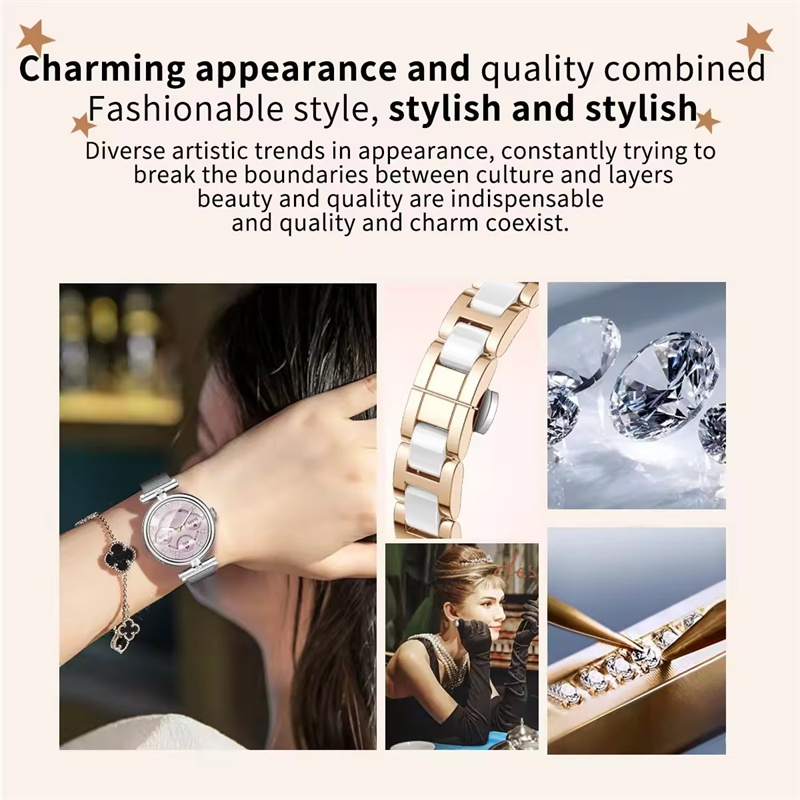 Montre intelligente avec cadran personnalisé pour femme, montre-bracelet en acier, tracker de fitness et de sport, AK62, appel Bluetooth AI0001 – Image 4