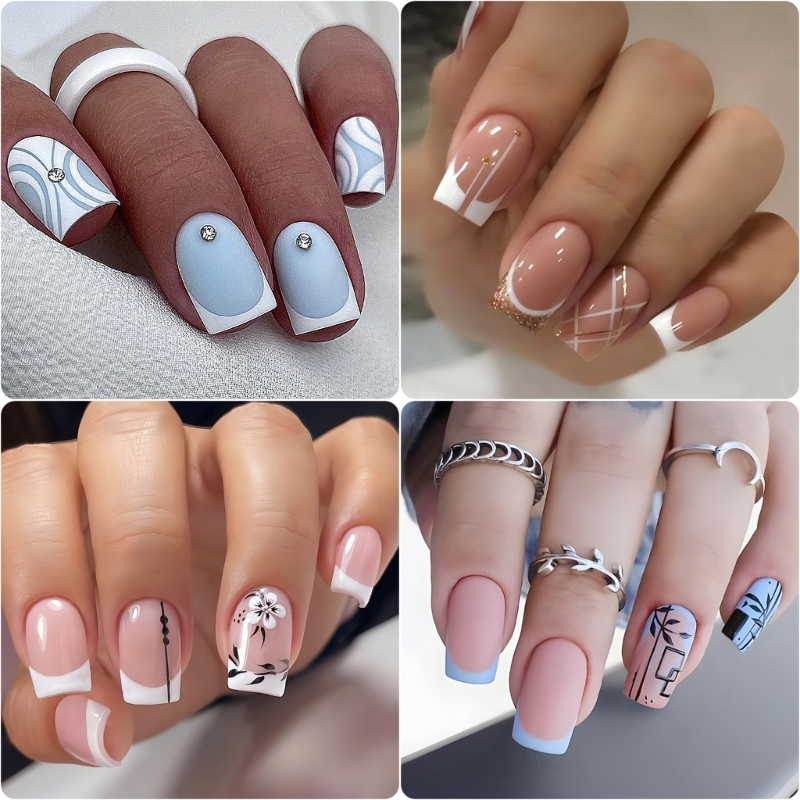 Faux ongles à couverture complète, appuyez sur les poignées N64.N64.Handles, pointe française amovible, faux ongles artificiels, N64.Square N64. AI0001 – Image 4