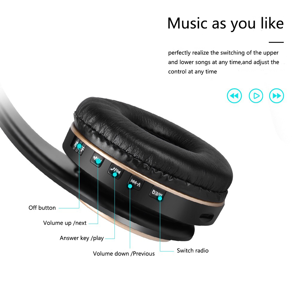 Casque de jeu sans fil Bluetooth, écouteurs T8, casque audio PC, supra-auriculaire pliable avec câble et micro, aides auditives, vente AI0001 – Image 3