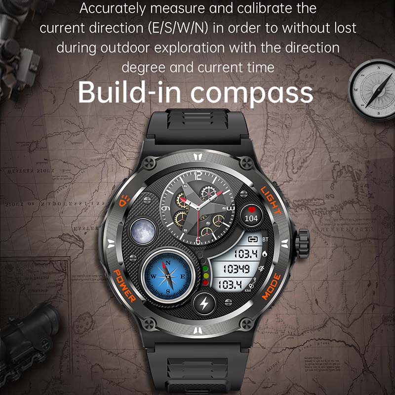 Montre intelligente étanche pour homme, Huawei, Xiaomi, AMOLED, robuste, militaire, appel Bluetooth, piste GPS, 2024 mAh, 3iko, nouveau, 500 AI0001 – Image 4