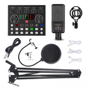 Microphone à condensateur professionnel chantant podcast musique Studio enregistreur set karaoké Live Sound Sound Card Kit Live YouTube Live Game recording AI0001