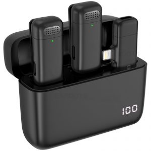 Microphone Lavalier sans fil pour iPhone, téléphone Android, appareil photo, audio, vidéo, 2 microphones à clipser, prometteur TikTok Live, K30, 2 en 1 AI0001