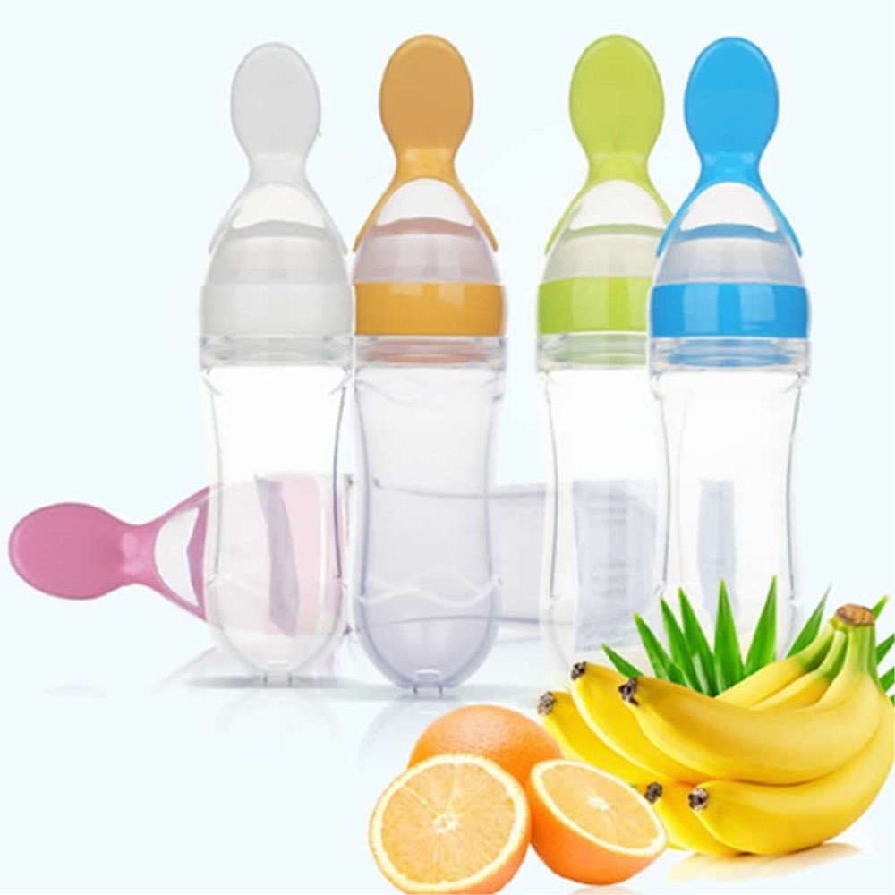 BiSantos en silicone avec cuillère pour bébé, nouveau-né, nourrisson, cuillère à presser, tout-petit, complément alimentaire, bouteille de céréales, mangeoire à lait, 90ml AI0001 – Image 5