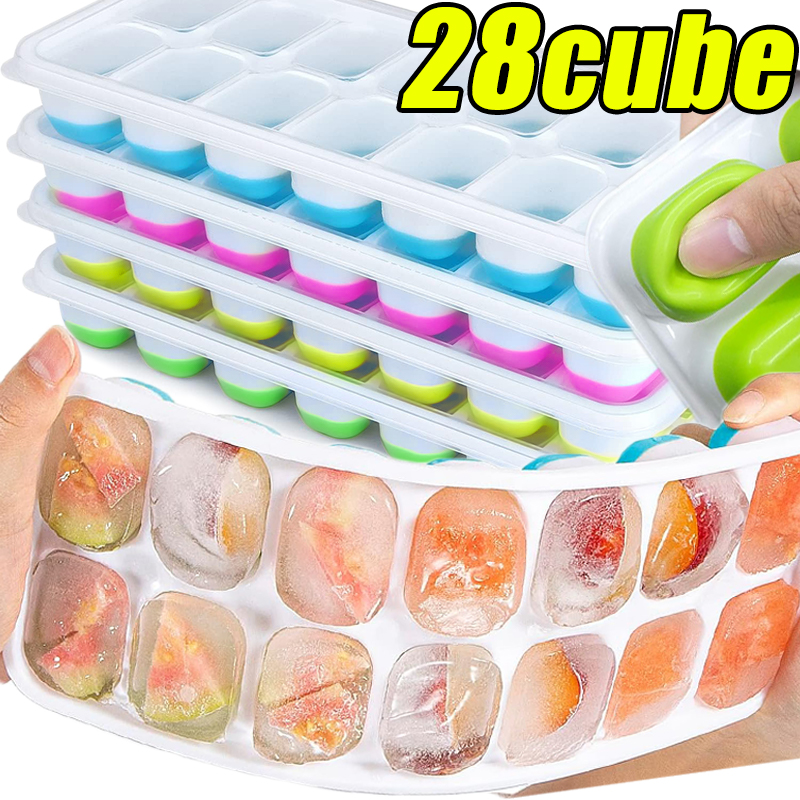 Moules à glaçons en silicone avec couvercle carré, 14 vignes, dégagement facile, cuisine d'été, bar, bricolage, outils de fabricant de clics glacés AI0001 – Image 7