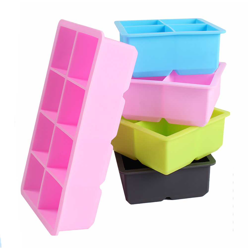 Moule à glaçons en silicone avec couvercle, moule à glaçons en silicone, grand moule carré, moule à glaçons bricolage, monde en silicone, grille 4, grille 6/8 AI0001 – Image 3