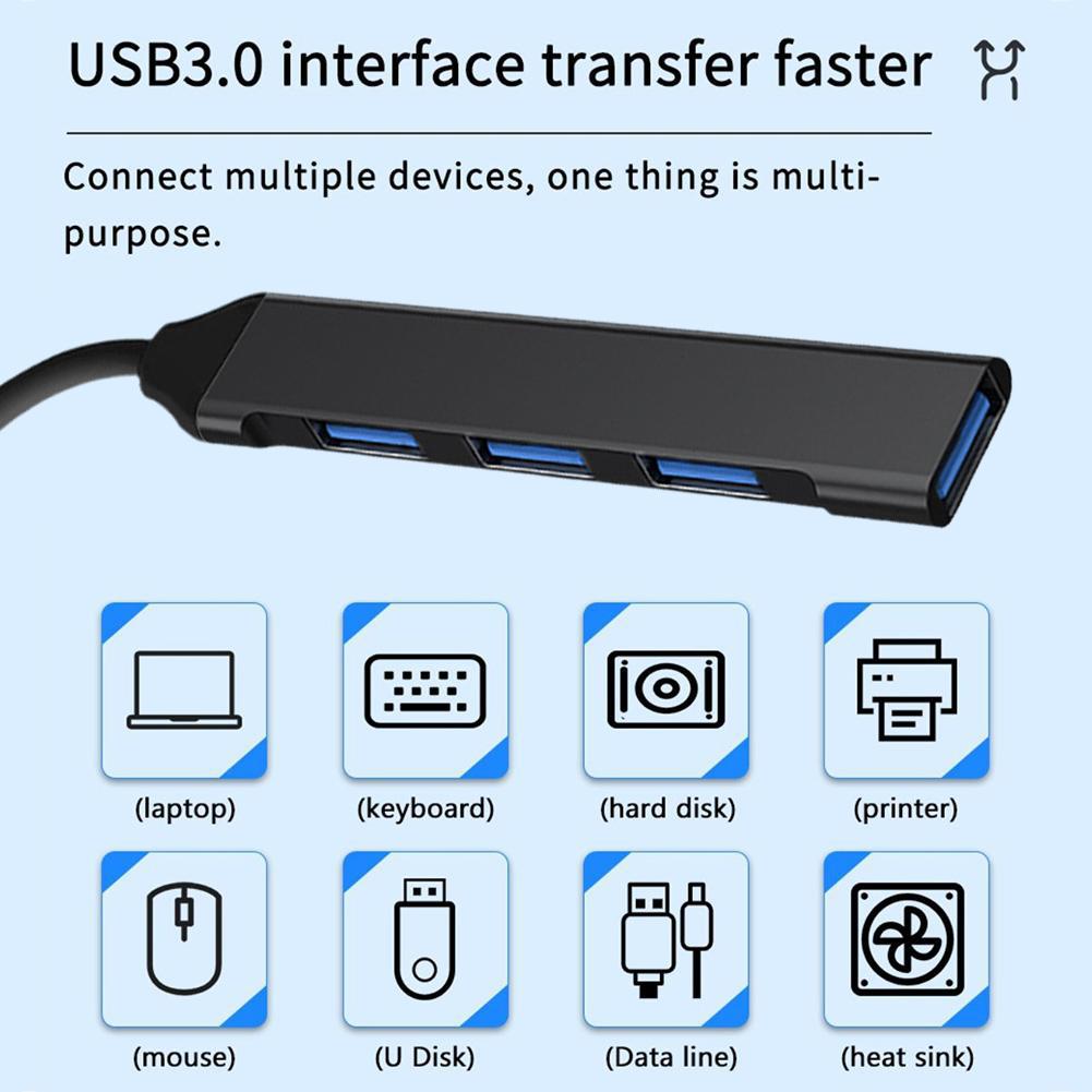 Répartiteur USB 3.0, 2.0, 4 ports, adaptateur secteur, extenseur multiple, accessoires informatiques AI0001 – Image 4