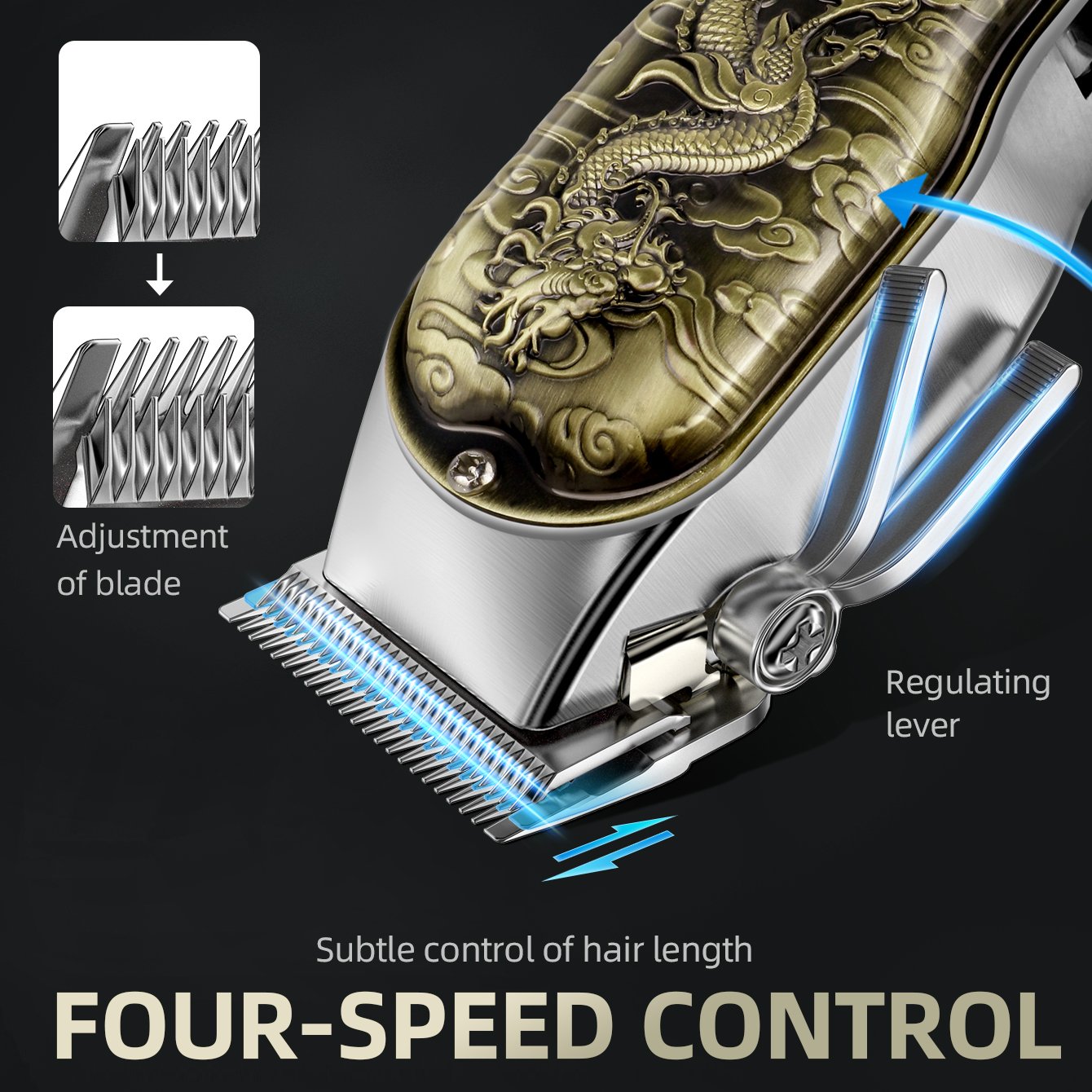 KIKIDO-Tondeuse à cheveux électrique professionnelle pour hommes, tondeuse à barbe aste, kit de machine à couper les cheveux sans fil AI0001 – Image 3