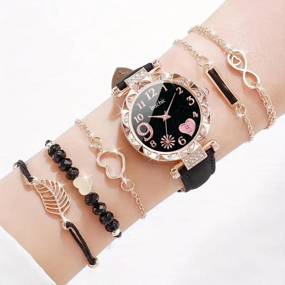 Ensemble de bracelets de montre en acier inoxydable, cadran rond, décor en biscuits, différents JOBracelets, haute précision, décoration de poignet, sans retard, 1 ensemble AI0001 – Image 5