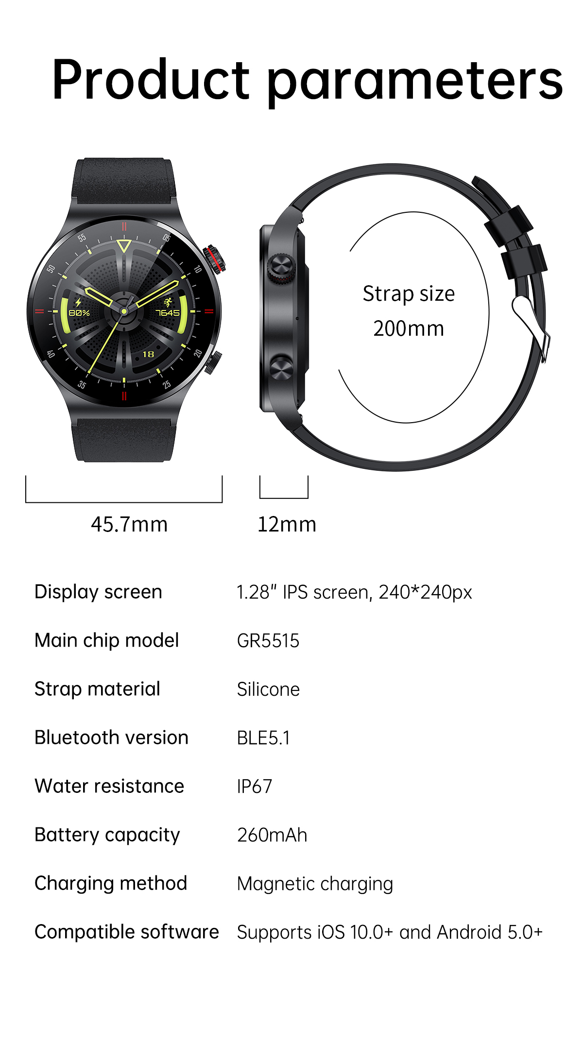 Montre intelligente étanche pour Blackview avec grand écran HD, appel Bluetooth, tracker de fitness sportif pour homme, BL9000, BL8000 AI0001 – Image 2