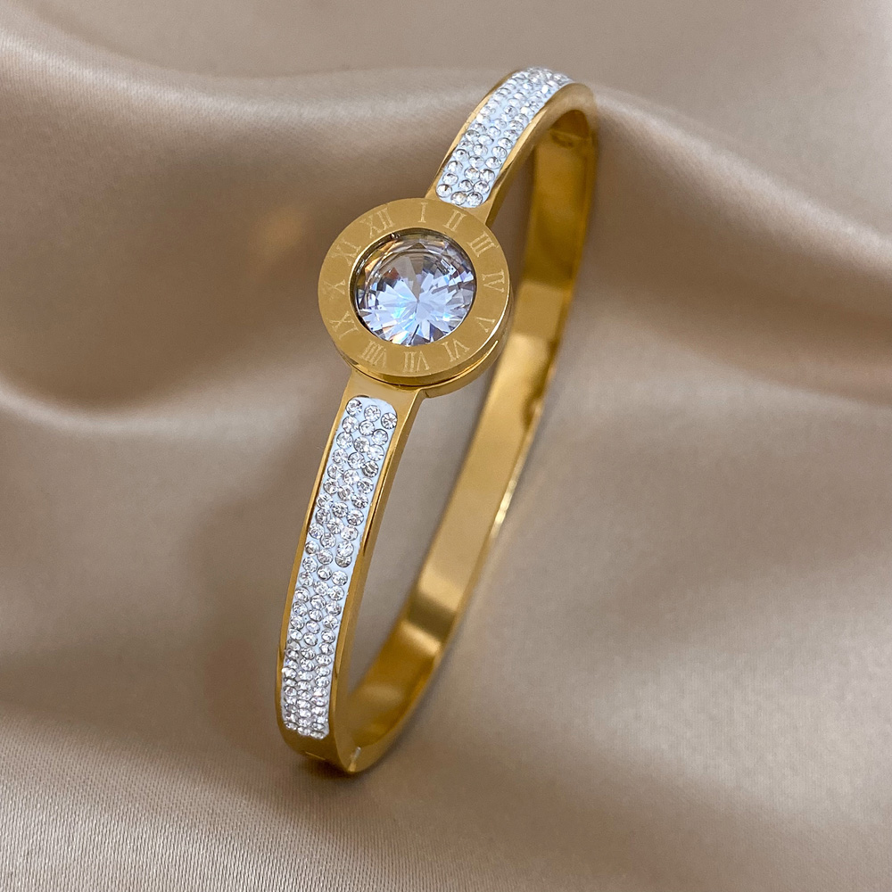 Bracelet de Luxe en Acier Inoxydable pour Femme, Bijou Brcorporelle, Plaqué Or, Géométrique, Breloque AI0001 – Image 7
