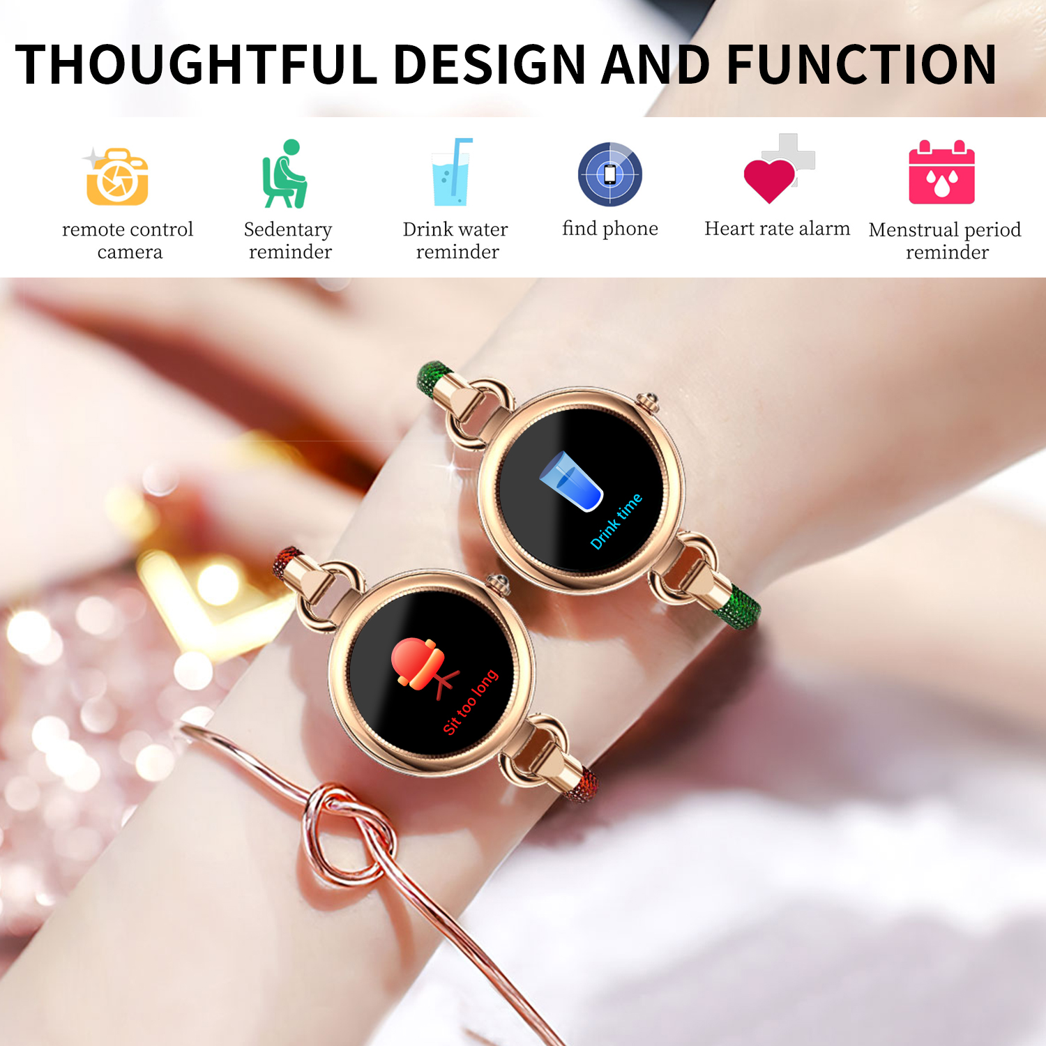 MISTEP-Montre intelligente de luxe pour femme, montre-bracelet étanche, bracelet en diamant biscuits, mode féminine AI0001 – Image 5