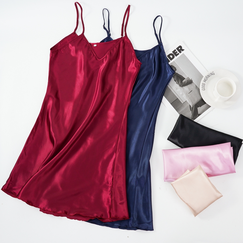 WSFSLJWDW-Pyjama Sexy pour Femme, Faux InjSuspender, Chemise de Nuit pour Femme, Printemps et Été, Ice InjThin Halter Home Night fur ses AI0001