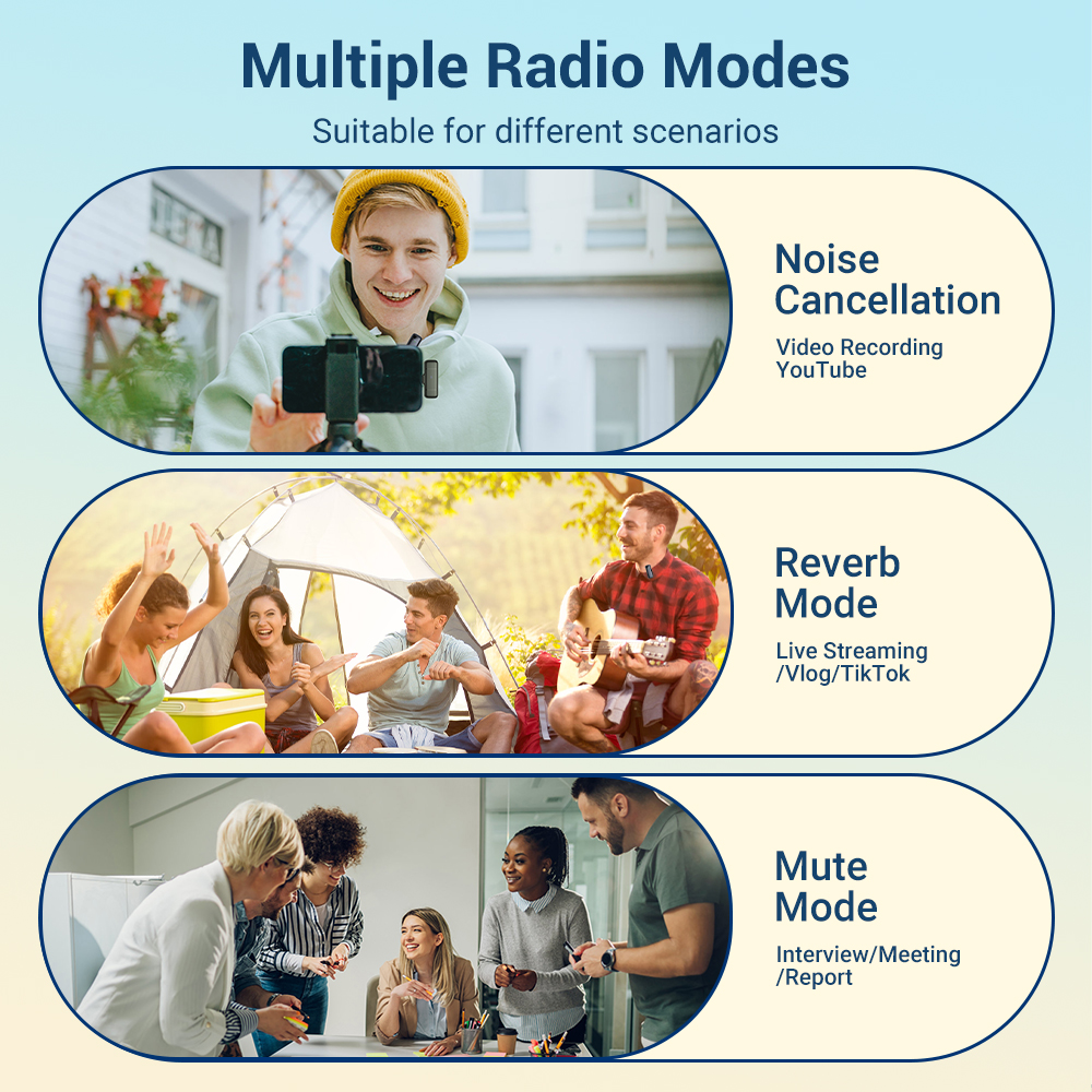Basix-Mini microphone Lavalier sans fil portable, réduction du bruit, vidéo, microphone statique, iPhone, Android, boîtier de chargement AI0001 – Image 2