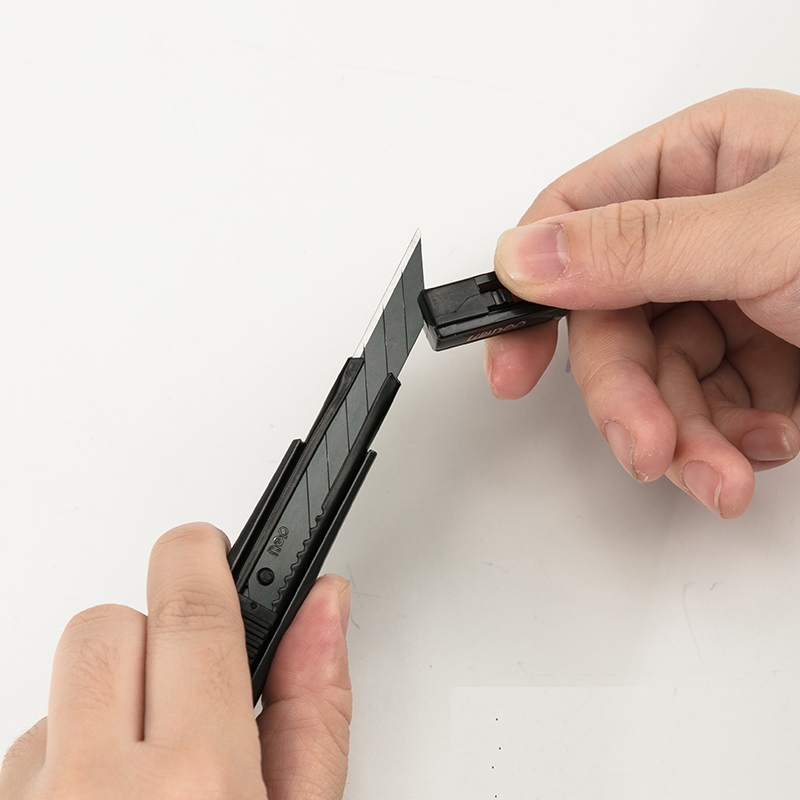 Deli – couteau utilitaire de 9mm, coupeur de boîte en alliage de Zinc SK5 lames tranchantes en acier à haute teneur en carbone conception de verrouillage automatique, cadeau d'outil à main AI0001 – Image 2