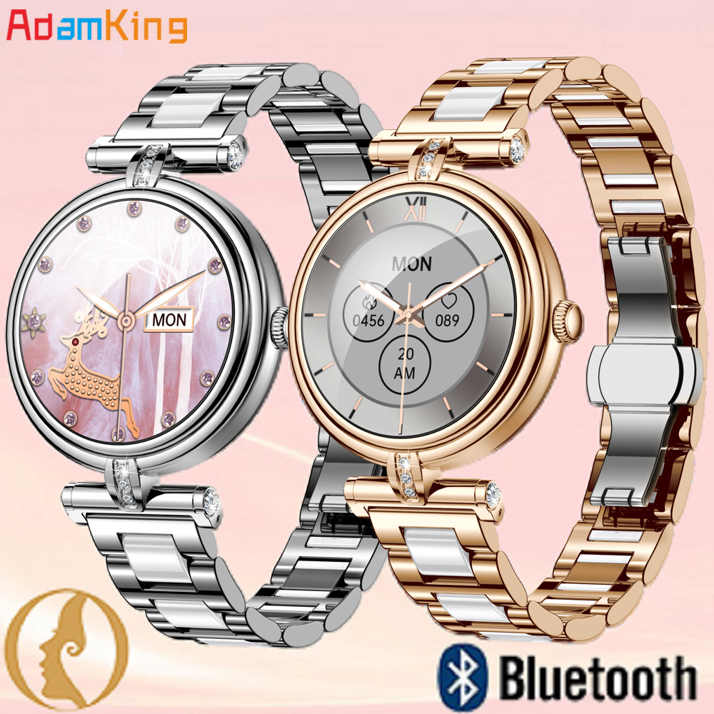 Montre intelligente d'appel Bluetooth pour femme, 8763MooE, montre intelligente à la mode, cadran bricolage, sport, fitness, fréquence cardiaque, bracelet étanche, cadeau, 1.09 AI0001
