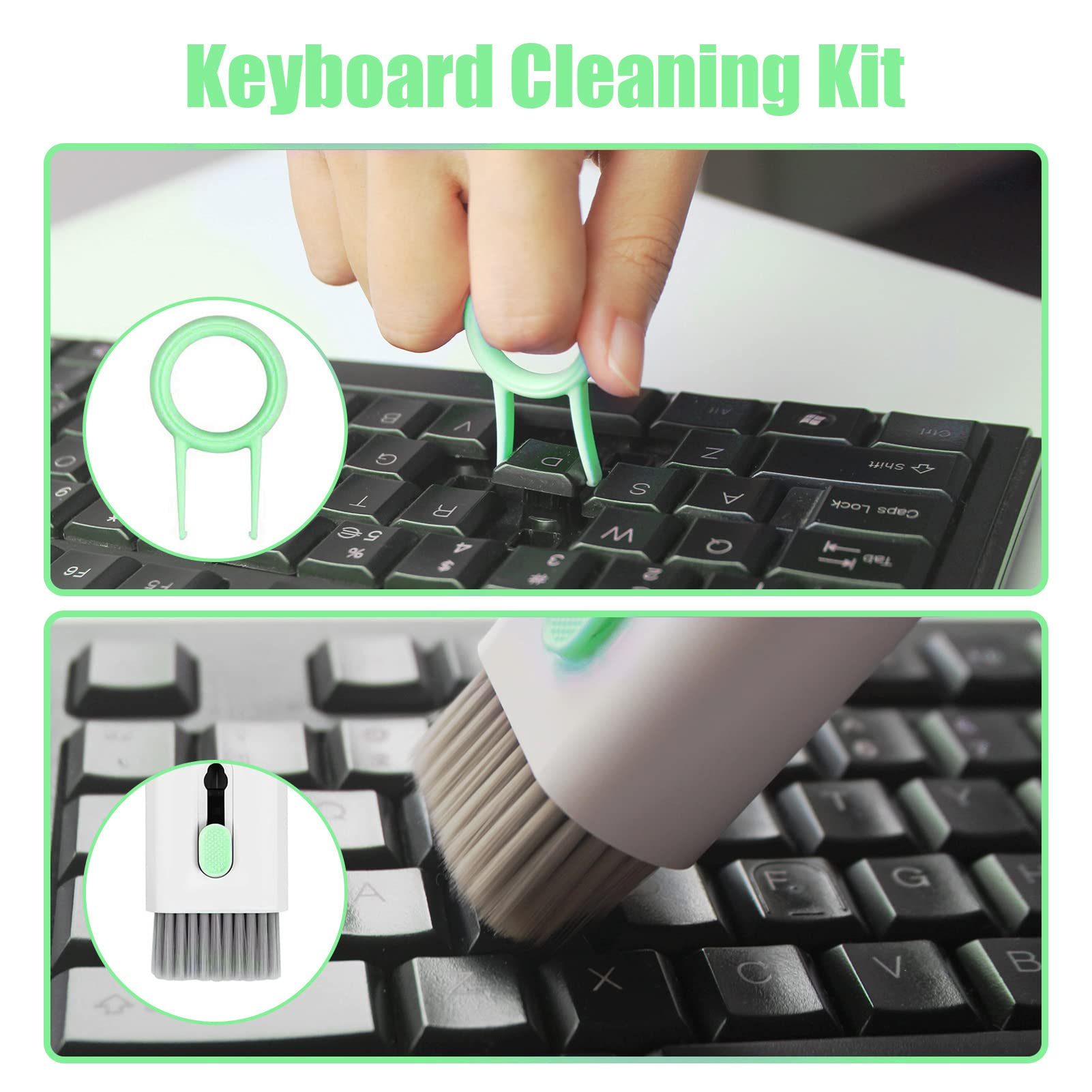 Kit de nettoyage de téléphone portable 7 en 1, Kit de nettoyage de clavier d'ordinateur, Airpods Pro iPad téléphone MacBook, oreillettes, Kit de brosse AI0001 – Image 4