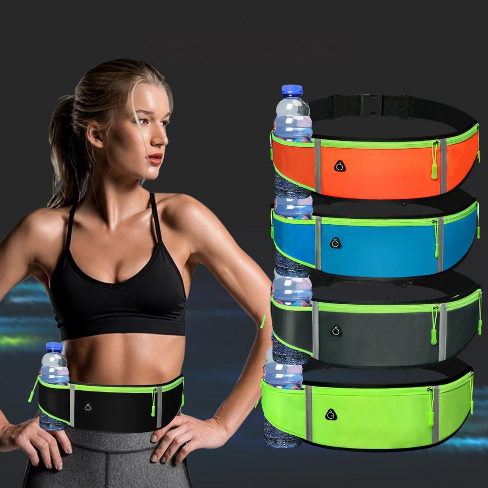 Sac banane de sport étanche avec porte-bouteille d'eau, 3 poches, sangle réglable, ceinture de course, accessoires de sport AI0001 – Image 6