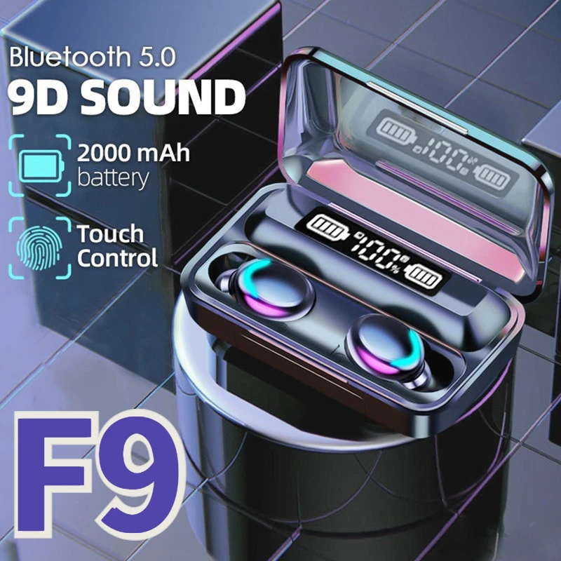 Écouteurs sans fil Bluetooth 5.0, casque d'écoute, son 9D, TWS, sauna, avec micro, oreillettes, 2000mAh, boîte de chargement, affichage LED AI0001 – Image 6
