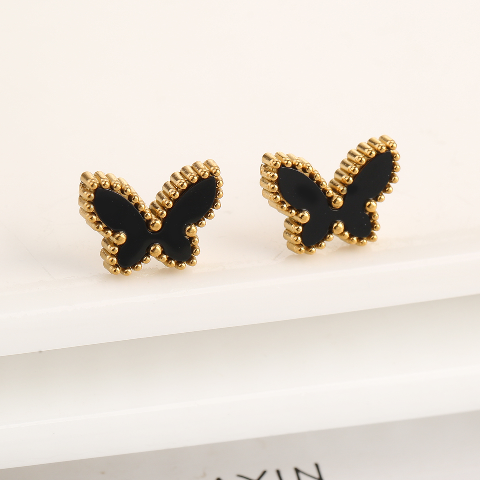 Boucles d'oreilles papillon en acier inoxydable pour femme, boucles d'oreilles simples, mignon, insecte, fête, bijoux de luxe, nouvelle mode, 03/Wear Everver AI0001 – Image 4