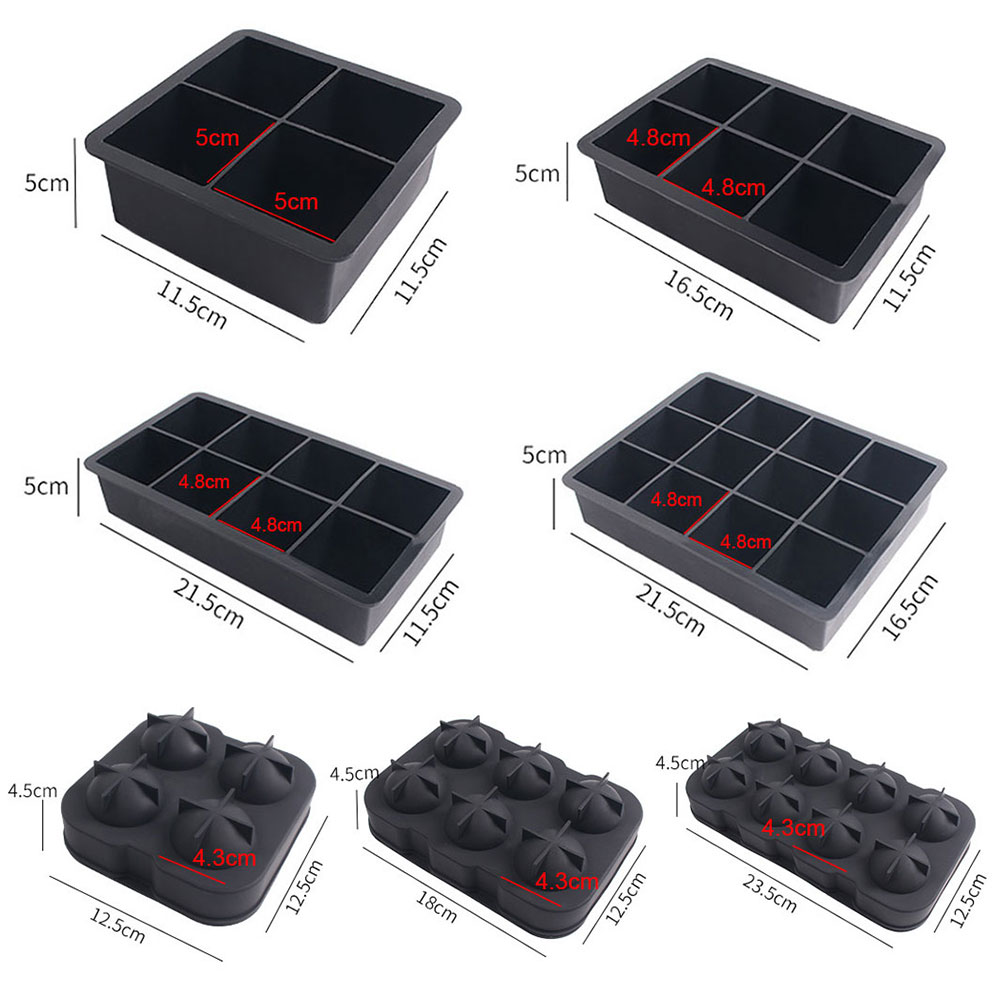 Moule à glaçons en silicone avec couvercle, moule à glaçons en silicone, grand moule carré, moule à glaçons bricolage, monde en silicone, grille 4, grille 6/8 AI0001 – Image 2
