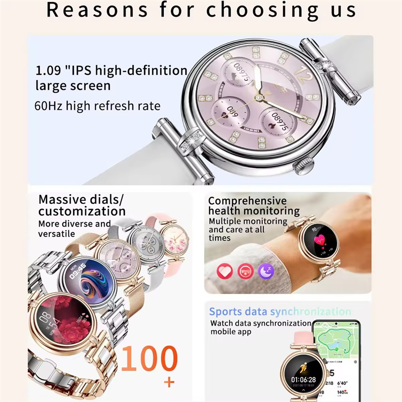 Montre intelligente AK62 pour femme, écran HD 1.09 AI0001 – Image 5