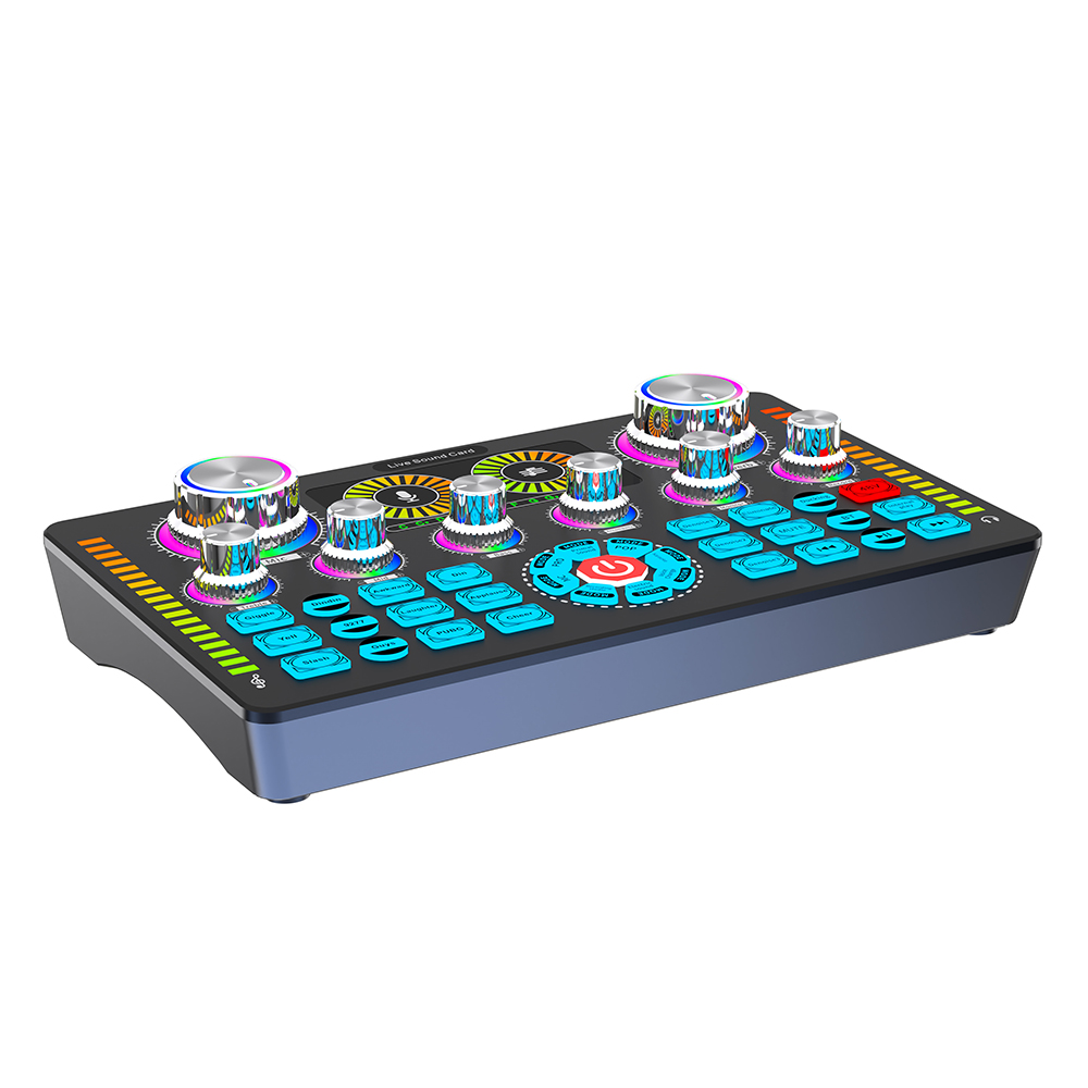 Q7 Dernière Professionnel Portable Bluetooth Carte Son Pour Le Karaoké Podcast Home Studio Enregistrement Diffusion Microphone Mélangeur AI0001 – Image 2