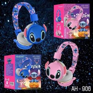 Disney-Écouteurs sans fil Bluetooth Stitch, Son Hi-Fi, Ensembles de sauna pliables avec micro, Anime Cartoon, Cadeaux pour enfants, Nouveau, AH-906 AI0001