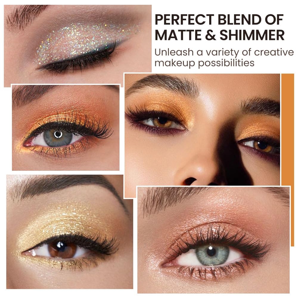 Palette de fards à barrage pigmentés, ombre à barrage longue durée, imperméable, miroitement, paillettes, maquillage, 402 AI0001 – Image 6