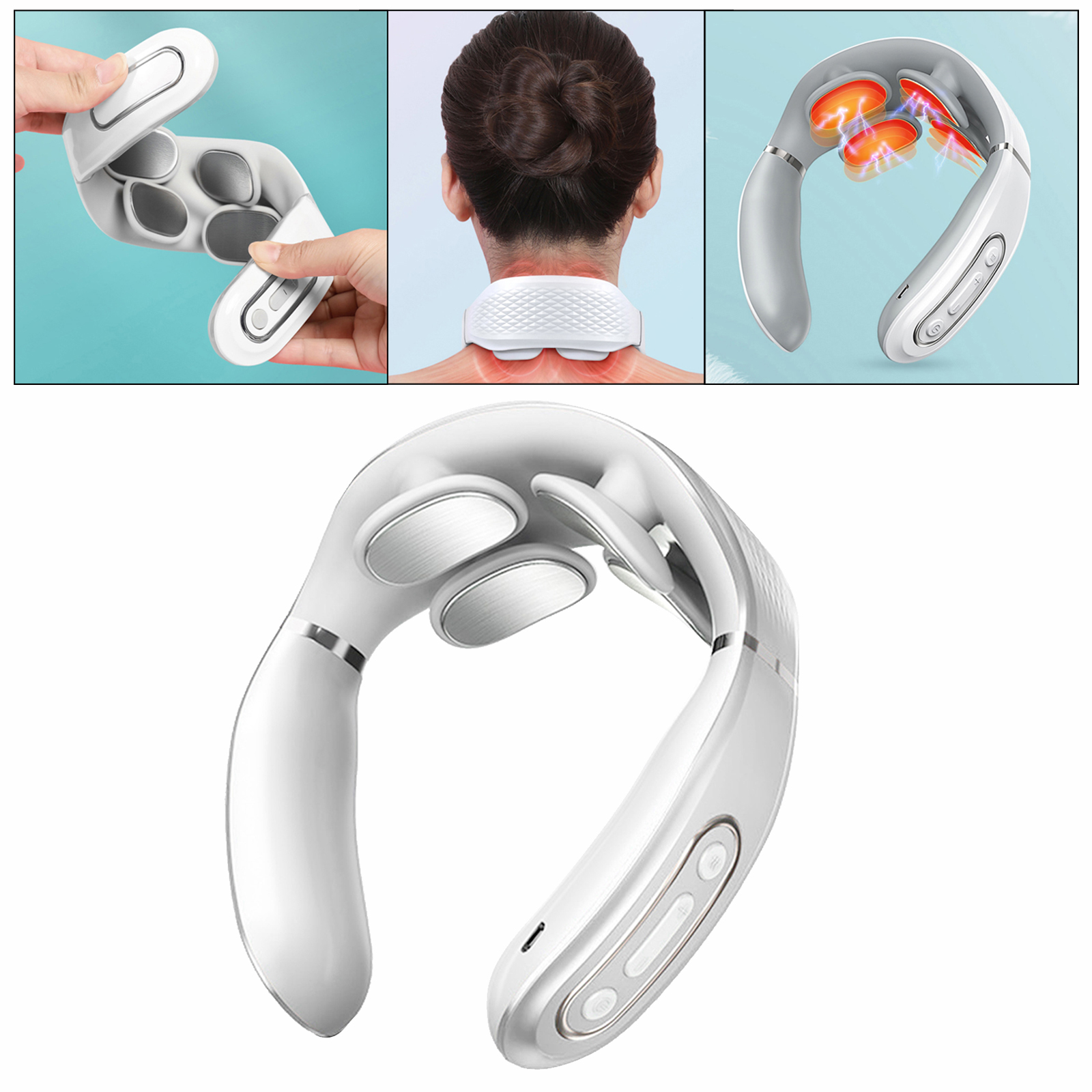 Ohio eur de cou électrique sans fil, 5 modes, relaxation musculaire, voyage en plein air AI0001 – Image 6