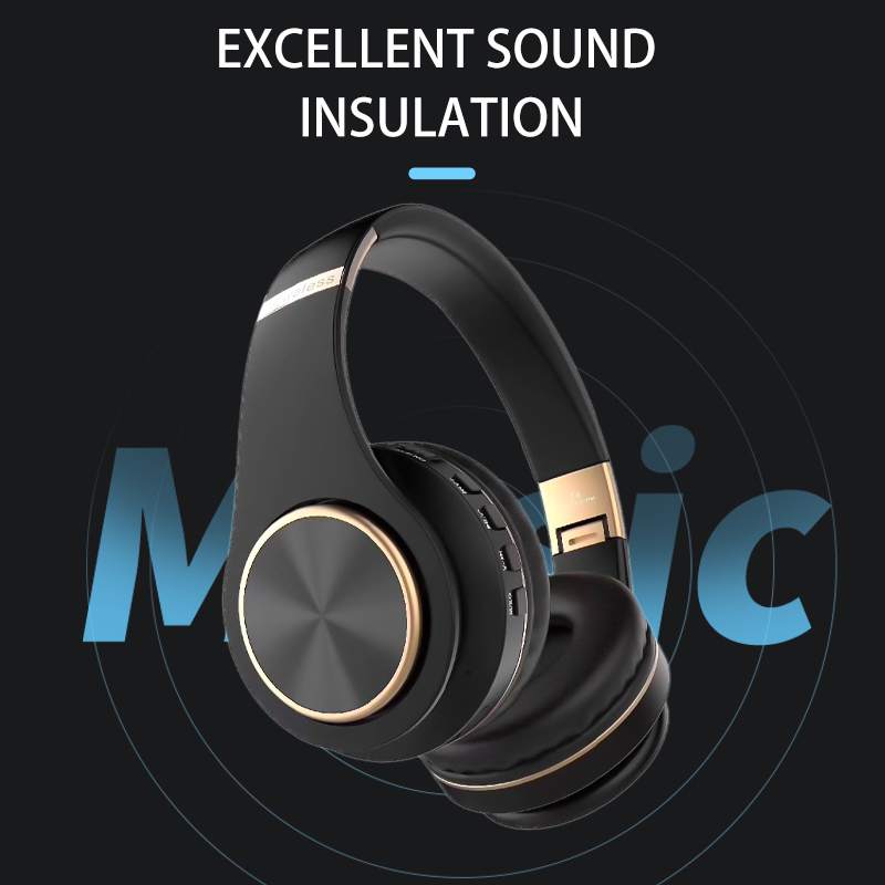 Casque de jeu sans fil Bluetooth, écouteurs T8, casque audio PC, supra-auriculaire pliable avec câble et micro, aides auditives, vente AI0001