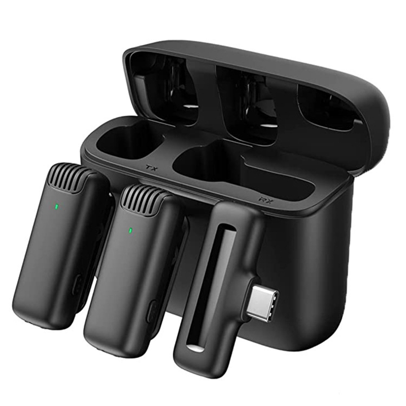 Microphone Lavalier sans fil avec boîtier de chargeur, réduction du bruit, audio, vidéo, statique, mini micro pour iPhone, Android, J13, J12, original AI0001 – Image 7