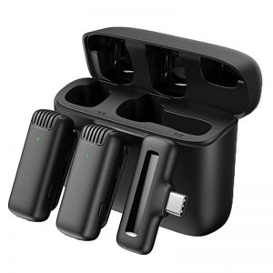 Microphone Lavalier sans fil avec boîtier de chargeur, réduction du bruit, audio, vidéo, statique, mini micro pour iPhone, Android, J13, J12, original AI0001