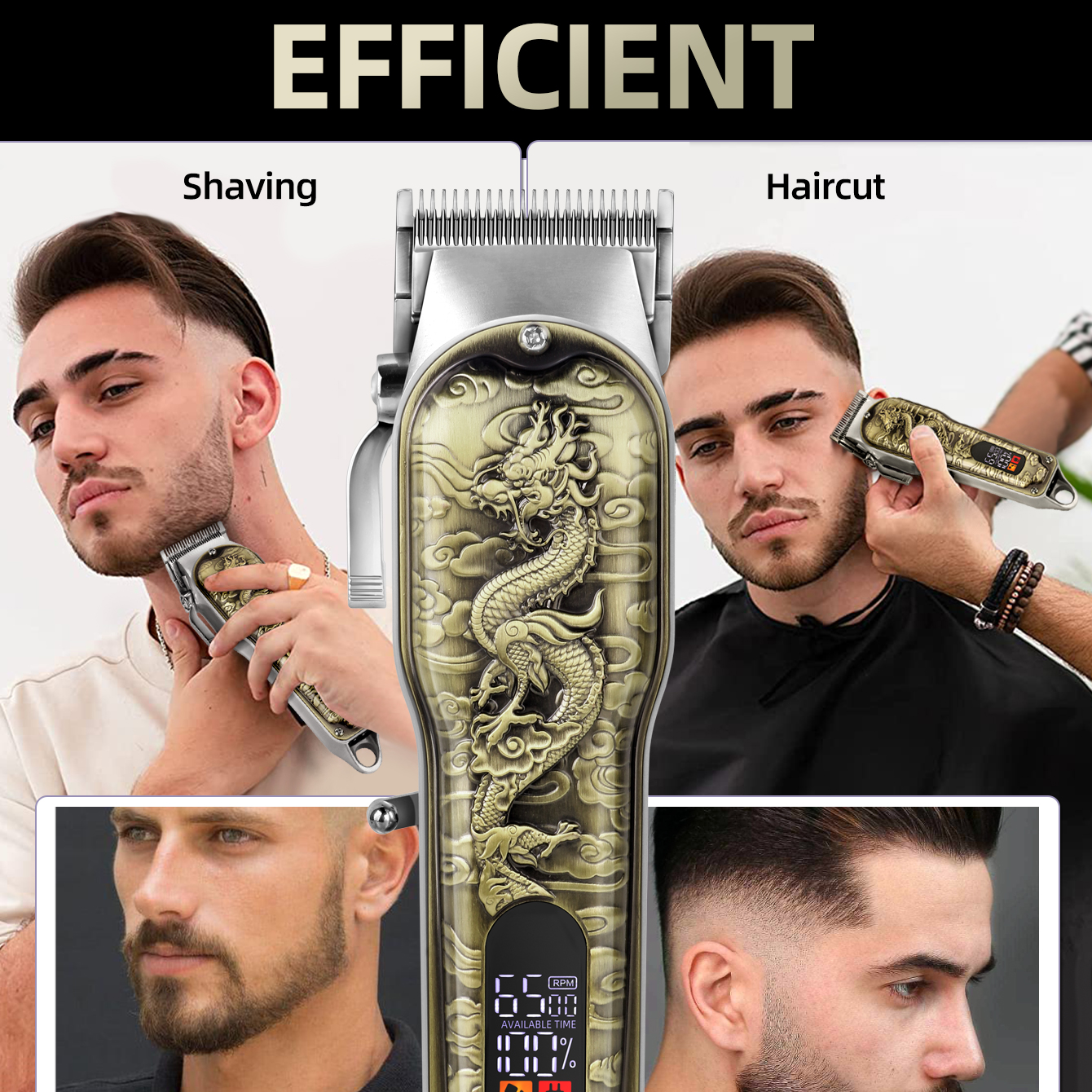KIKIDO-Tondeuse à cheveux électrique professionnelle pour hommes, tondeuse à barbe aste, kit de machine à couper les cheveux sans fil AI0001 – Image 5