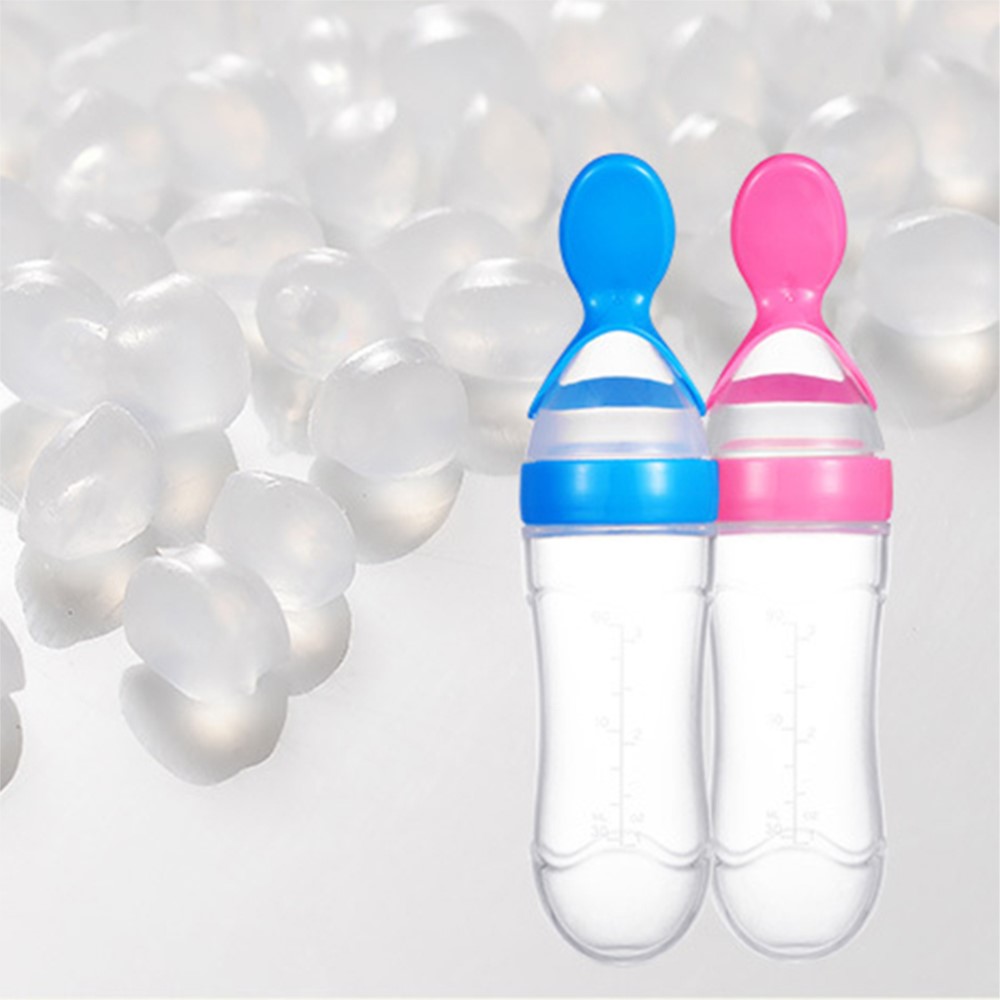BiSantos en silicone avec cuillère pour bébé, nouveau-né, nourrisson, cuillère à presser, tout-petit, complément alimentaire, bouteille de céréales, mangeoire à lait, 90ml AI0001 – Image 3